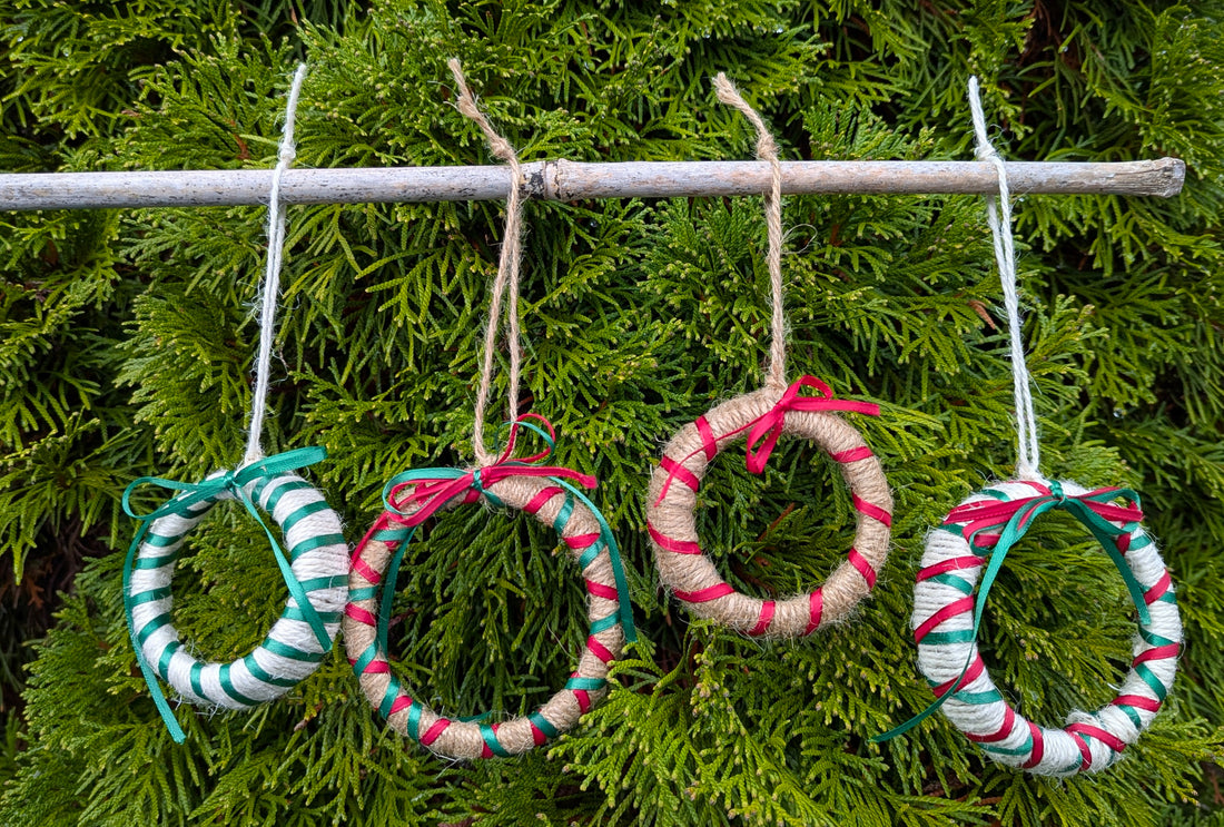 DIY Rustic Mason Jar Ring Wreath Ornaments