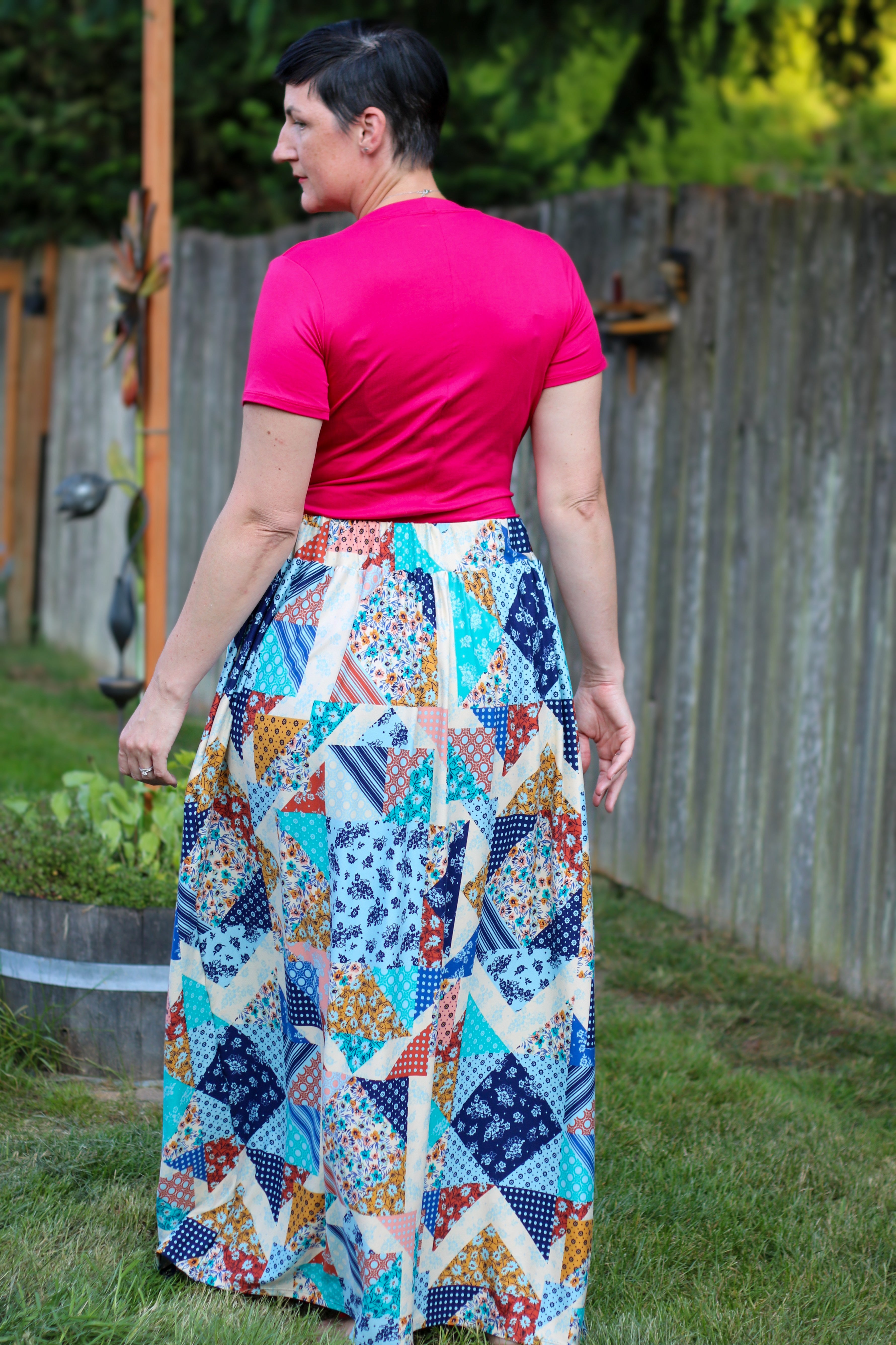 Pattern gathered cheap skirt